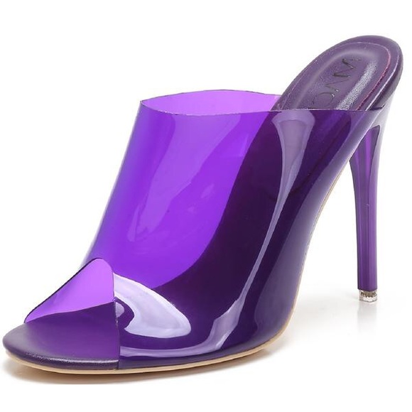 purple mule heels